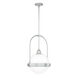 Atlas 1 Light 13.9 inch Vintage Platinum Pendant Ceiling Light in Opaline
