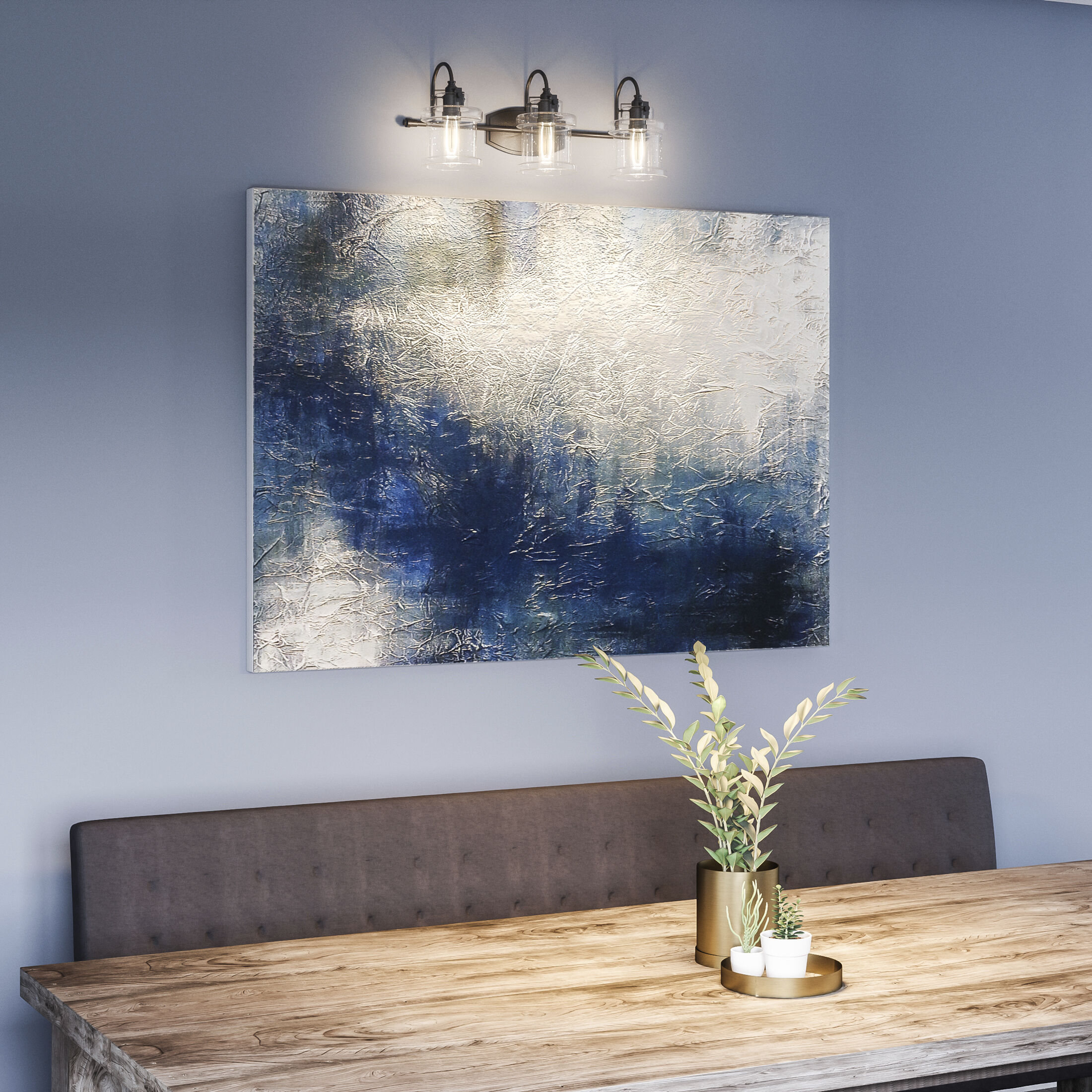 Danbury 3 Light 24 inch Earth Black Bath Light Wall Light