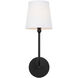 Dawson 1 Light 6 inch Matte Black Sconce Wall Light