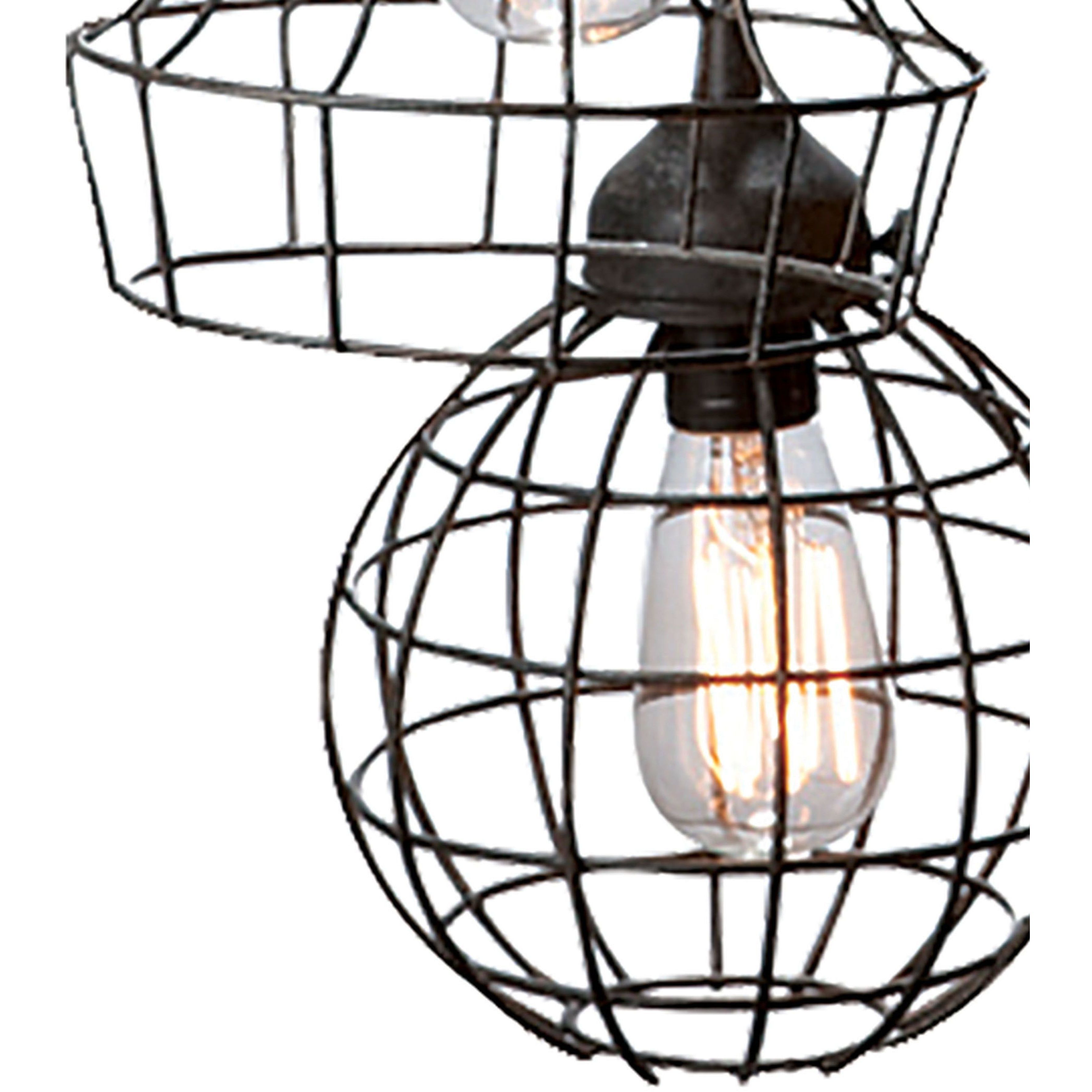 Wire 5 Light 15 inch Black Pendant Ceiling Light