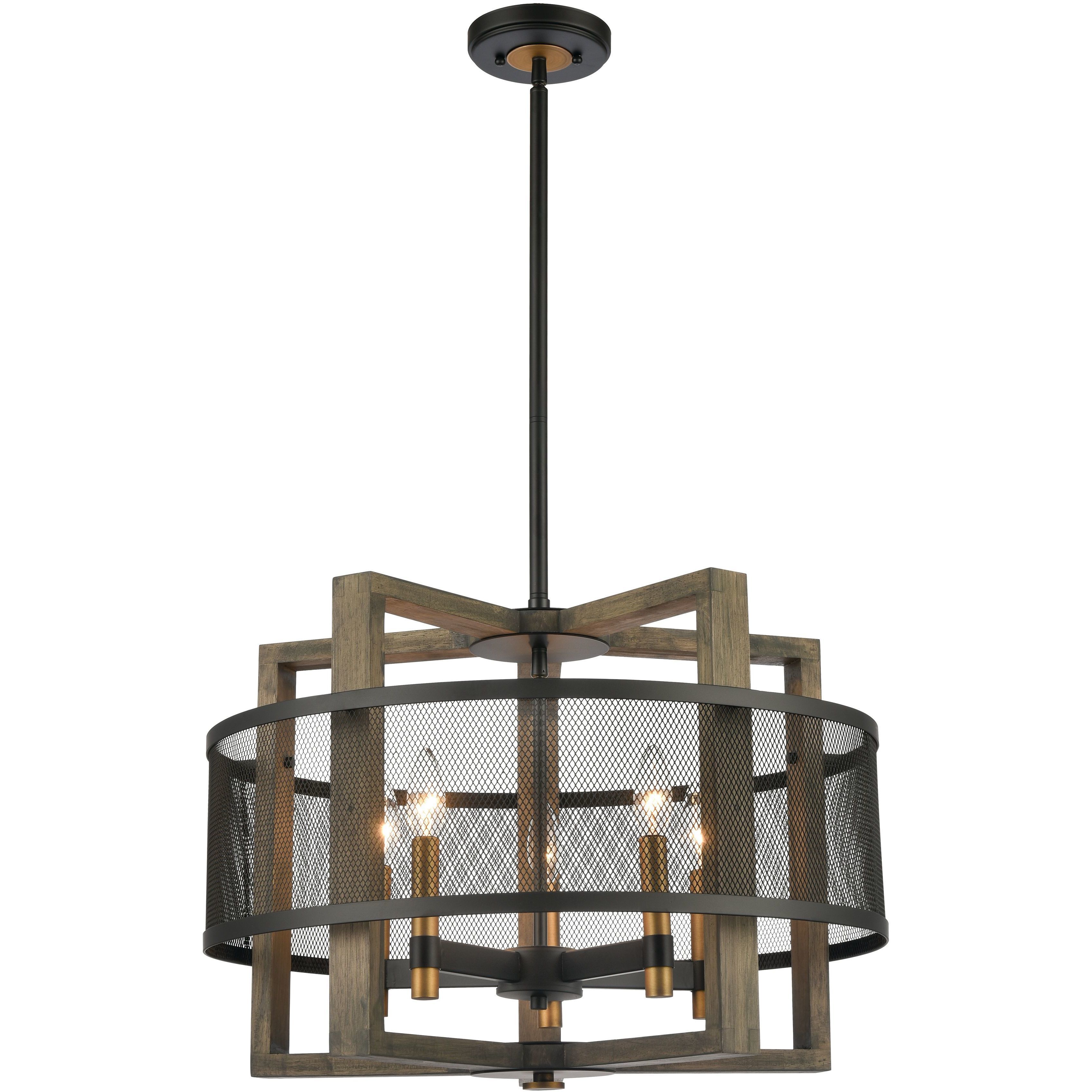 Woodbridge 5 Light 22 inch Matte Black Chandelier Ceiling Light