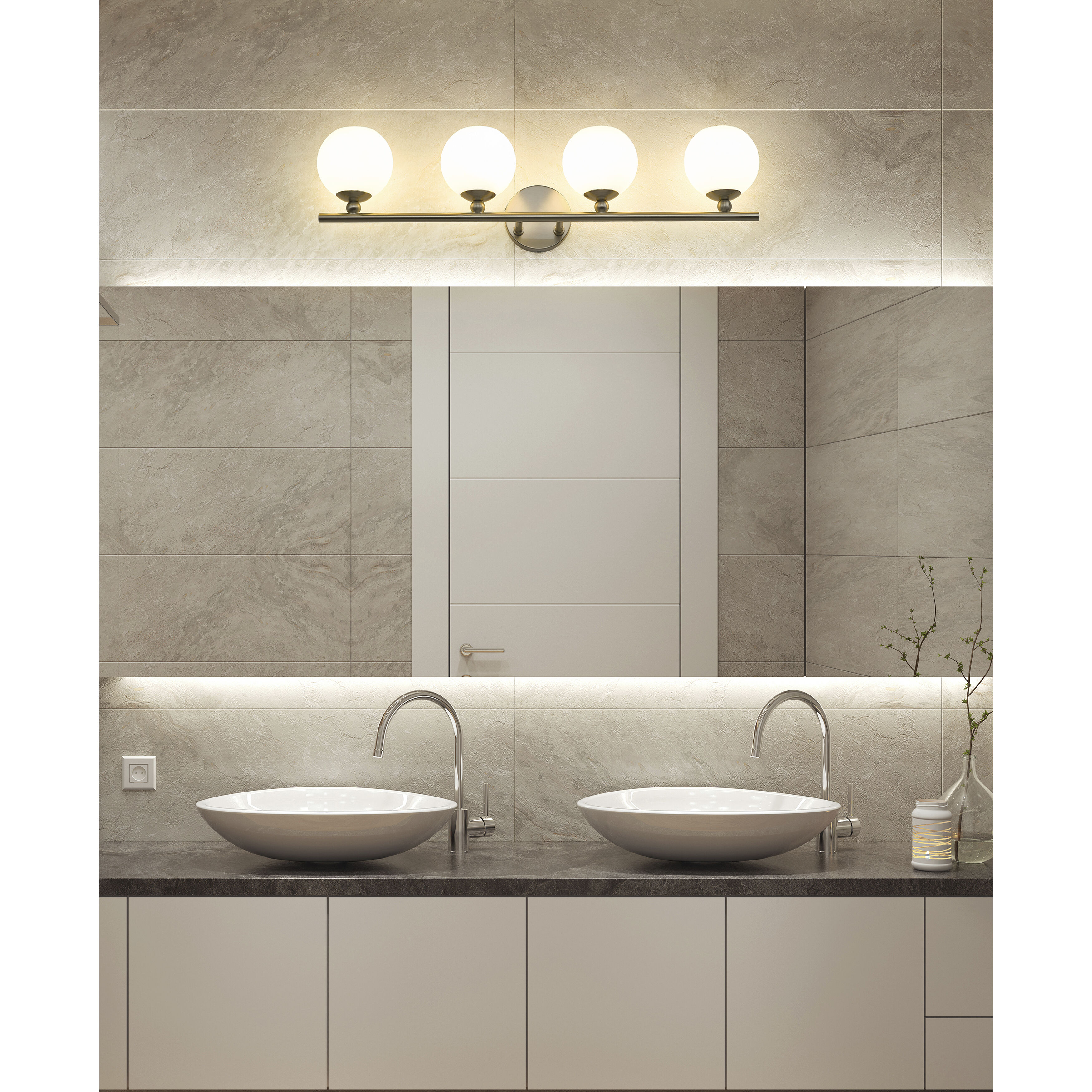 Neoma 4 Light 30 inch Brushed Nickel Vanity Wall Light