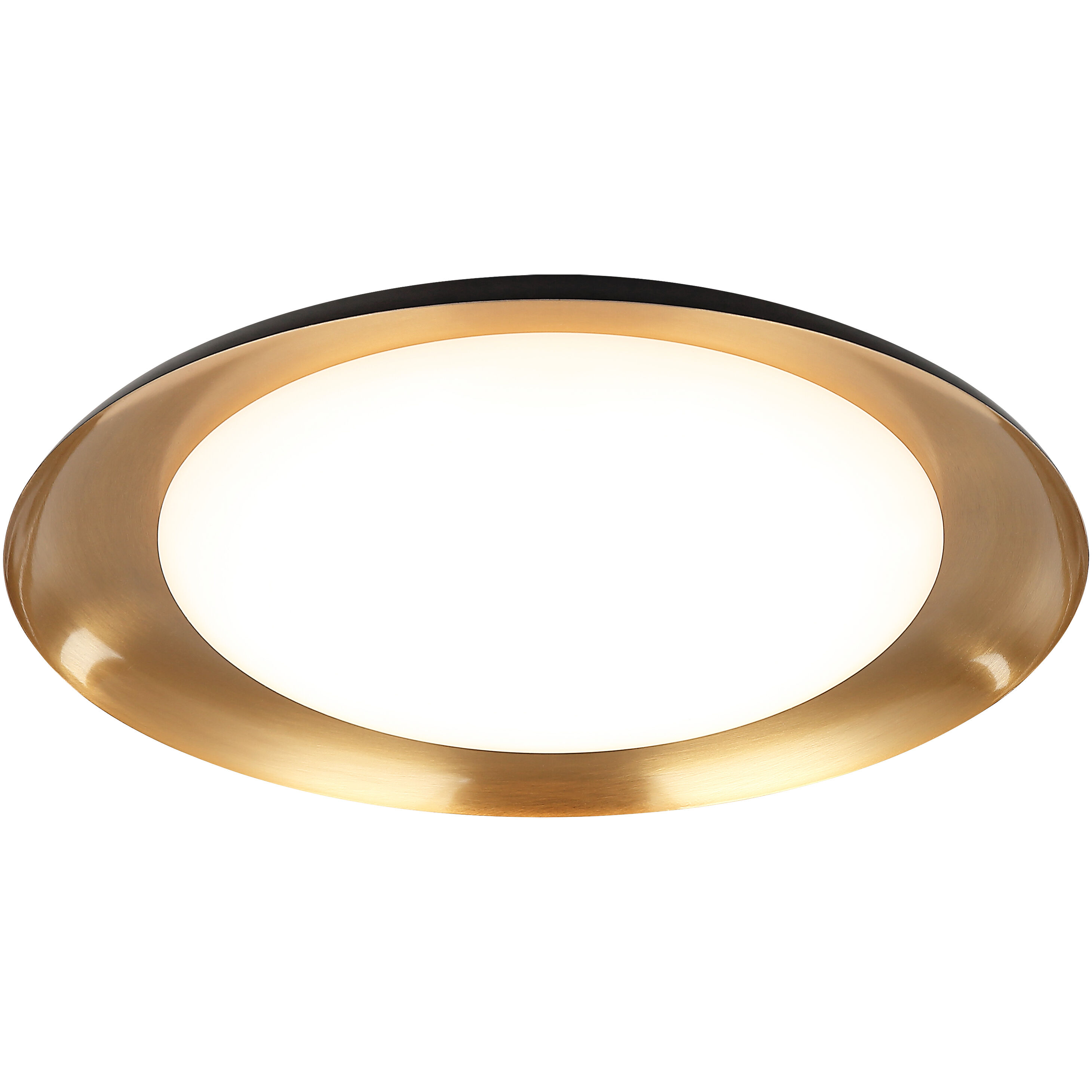Lalonde LED 18 inch Black Flush Mount Ceiling Light in Black and Aged Gold Brass