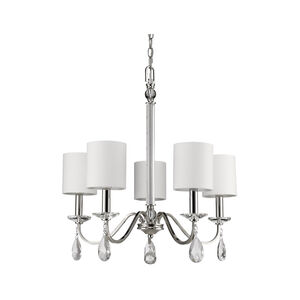 Lily 5 Light 23 inch Polished Nickel Chandelier Ceiling Light