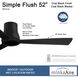 Simple Flush 52 inch Coal Outdoor Hugger Fan