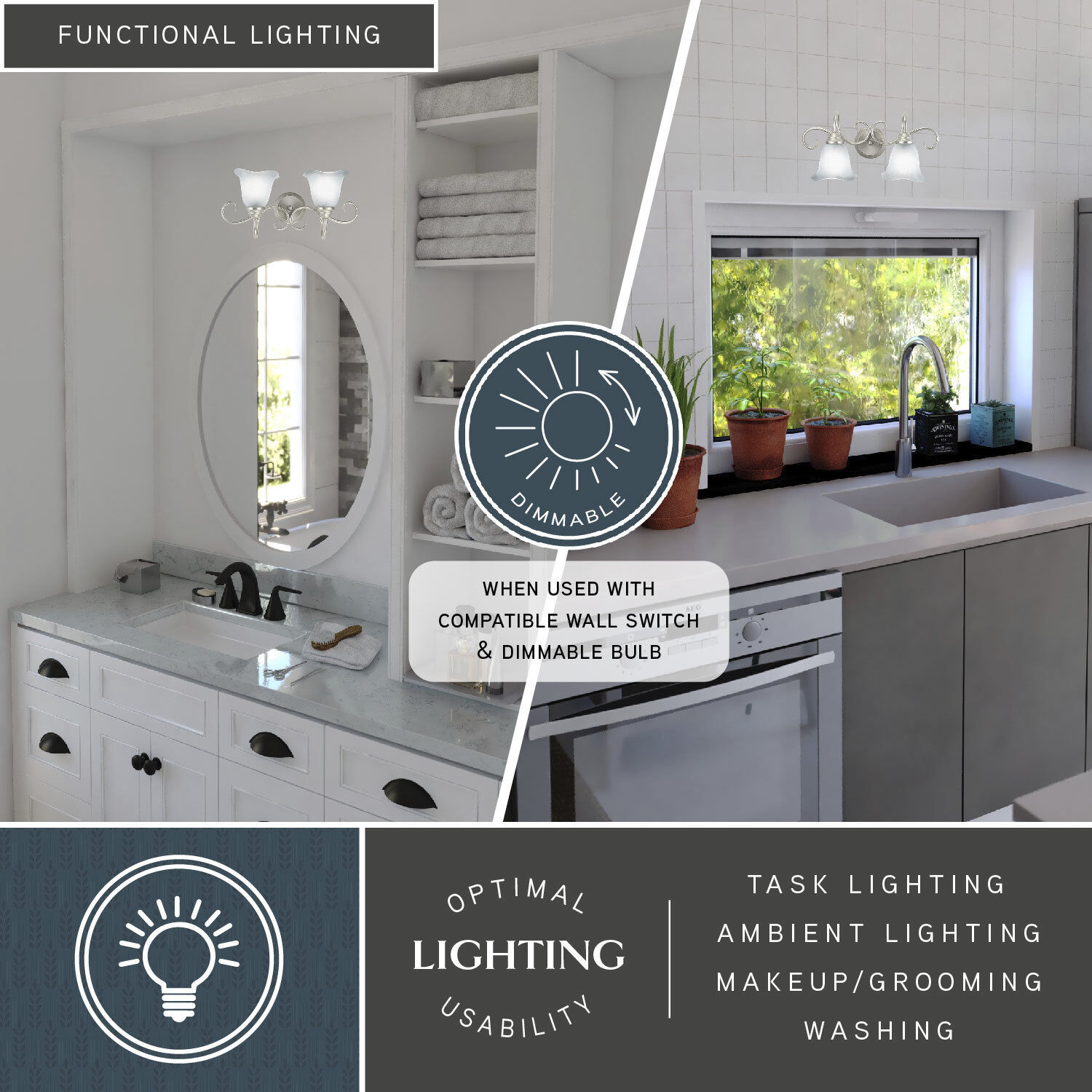 Bella LED 19.75 inch Brushed Nickel Bathroom Light Wall Light