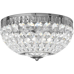 Petit Crystal 4 Light 10 inch Silver Flush Mount Ceiling Light in Swarovski, Polished Silver