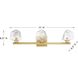 Castello LED 25 inch Warm Brass Bathroom Vanity Light Wall Light
