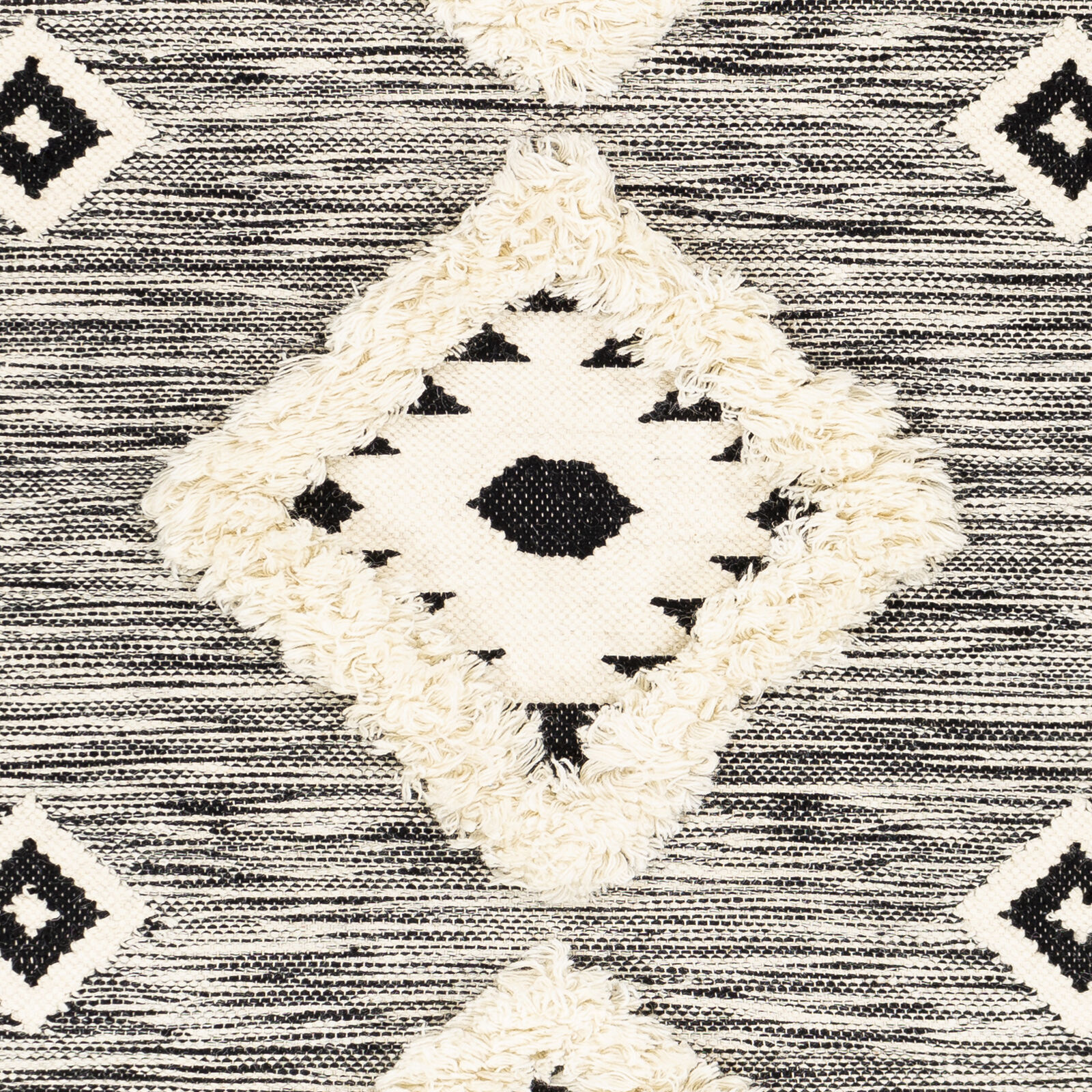 Apache 120 X 96 inch Black/Cream Handmade Rug in 8 x 10, Rectangle