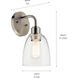 Meller 1 Light 5.5 inch Nickel Textured Wall Sconce Wall Light