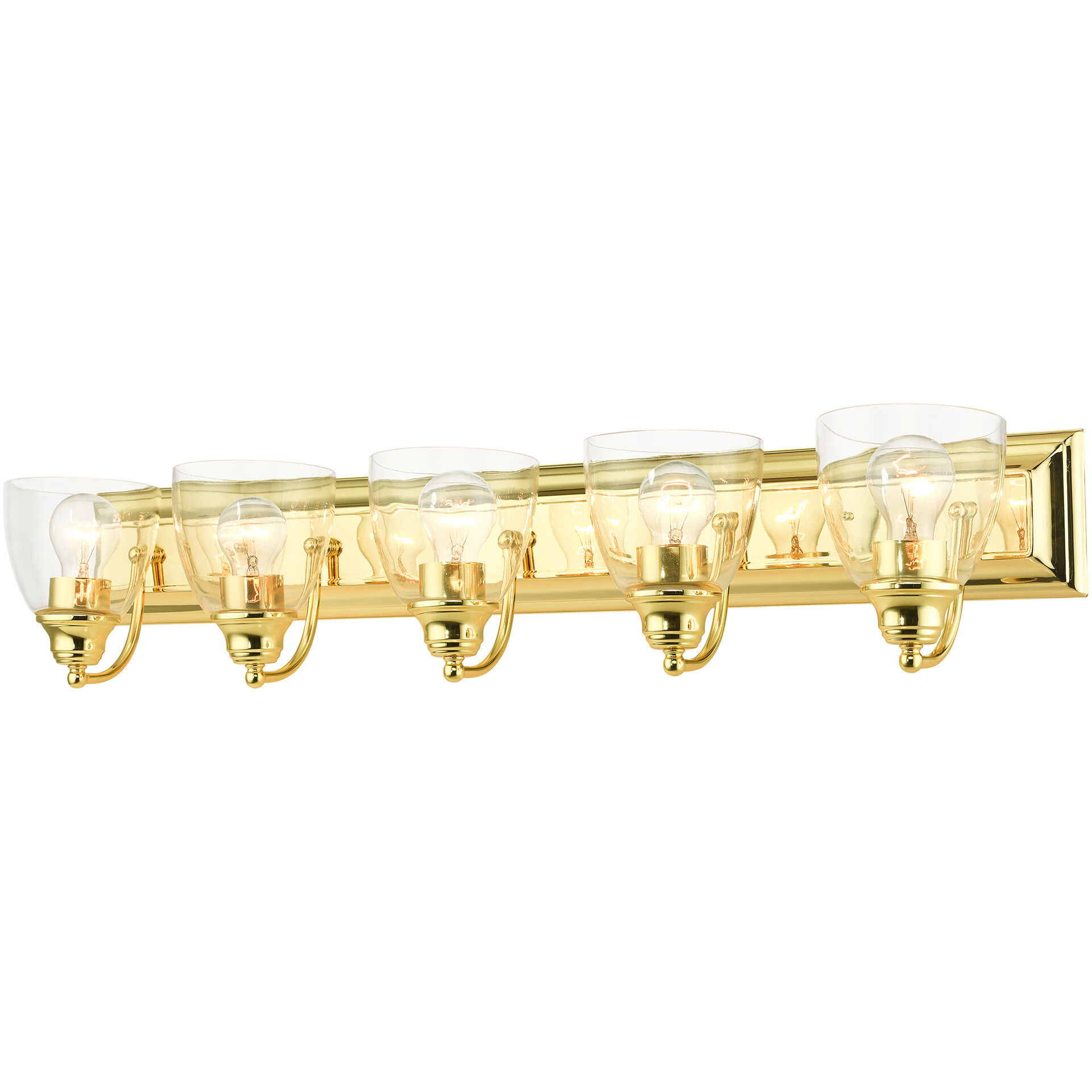 Birmingham 5 Light 36 inch Polished Brass Vanity Sconce Wall Light