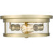 Canada 2 Light 14 inch Gold Flush Mount Ceiling Light