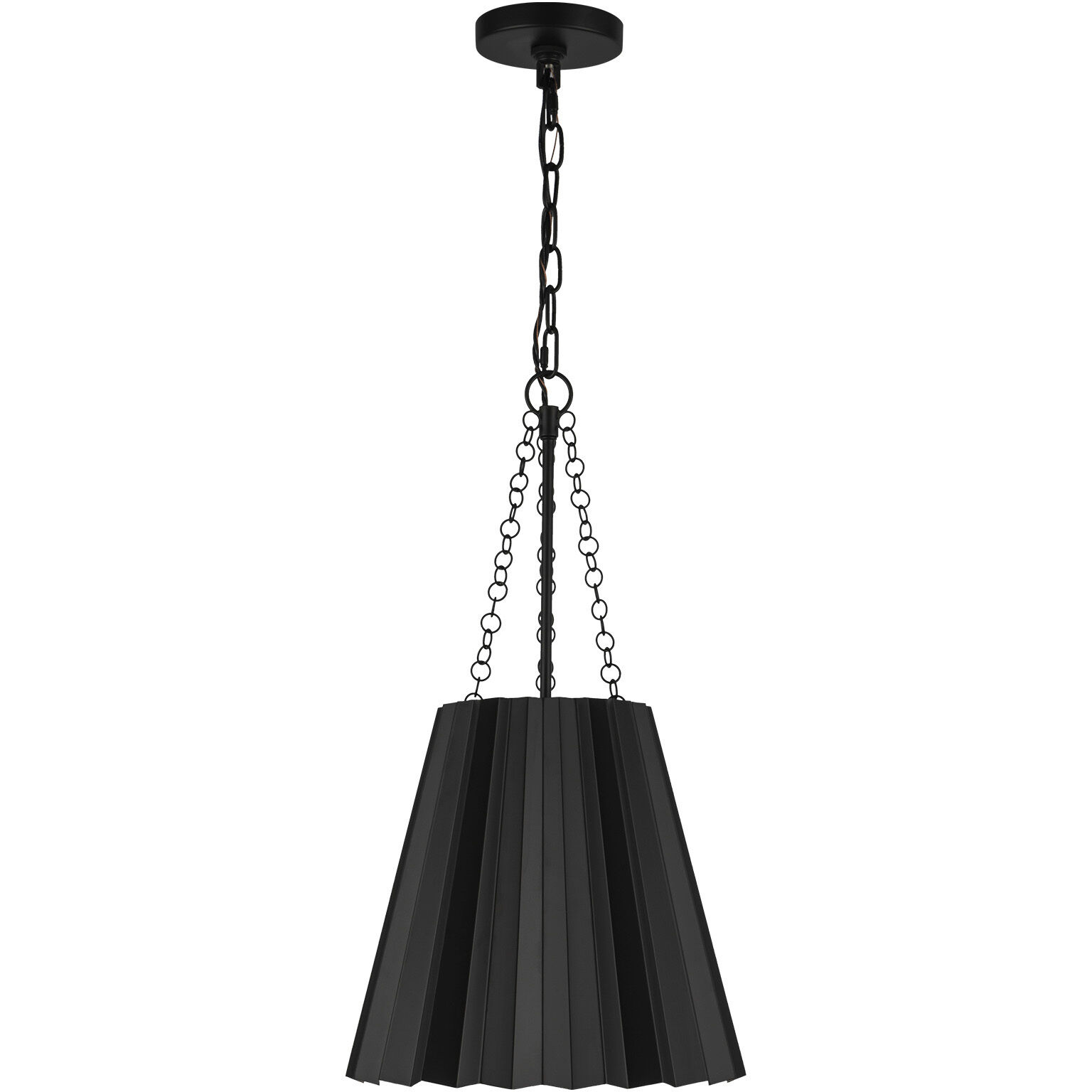 Alora Mood Plisse Pendant Ceiling Light in Matte Black