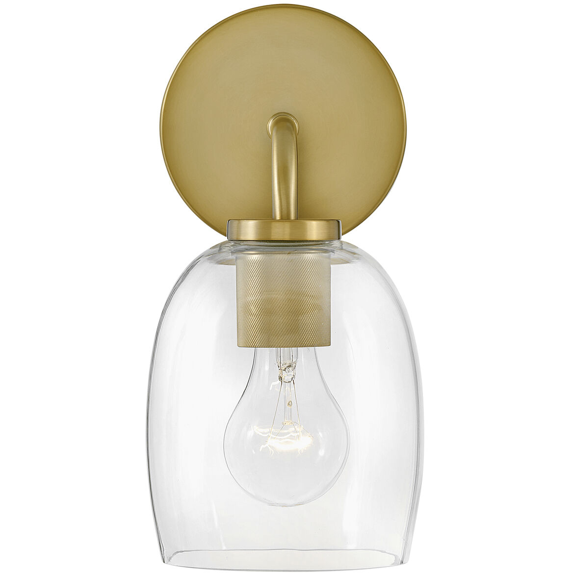 Percy LED 7.25 inch Lacquered Brass Bath Light Wall Light