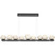 Mesa LED Matte Black Linear Pendant Ceiling Light in 3000K LED, Amber