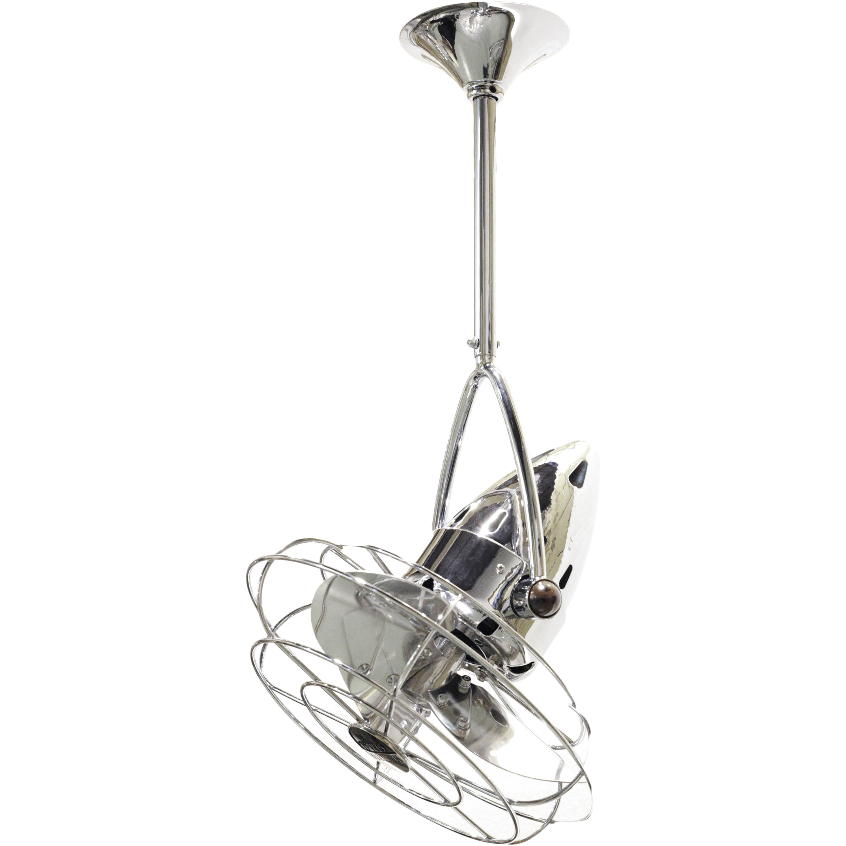 Matthews-Gerbar Jarold Direcional 13 inch Polished Chrome Directional Ceiling Fan, Matthews-Gerbar