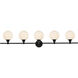 Cordelia 5 Light 47 inch Black Bath Sconce Wall Light