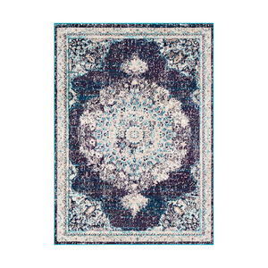 Morocco 36 X 24 inch Navy/Teal/Pale Blue/Dark Brown/Charcoal/Camel Rugs, Rectangle