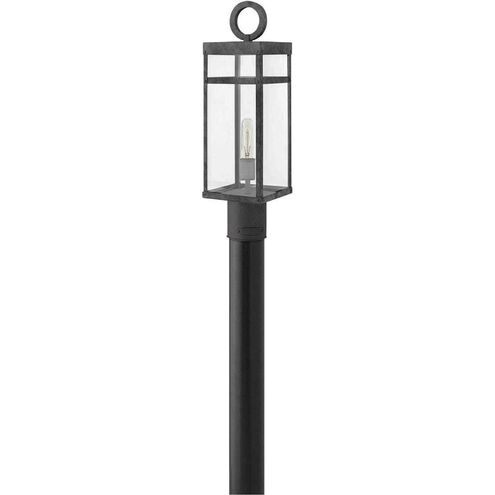 Open Air Porter LED 23 inch Aged Zinc Outdoor Post Mount Lantern, Estate Series