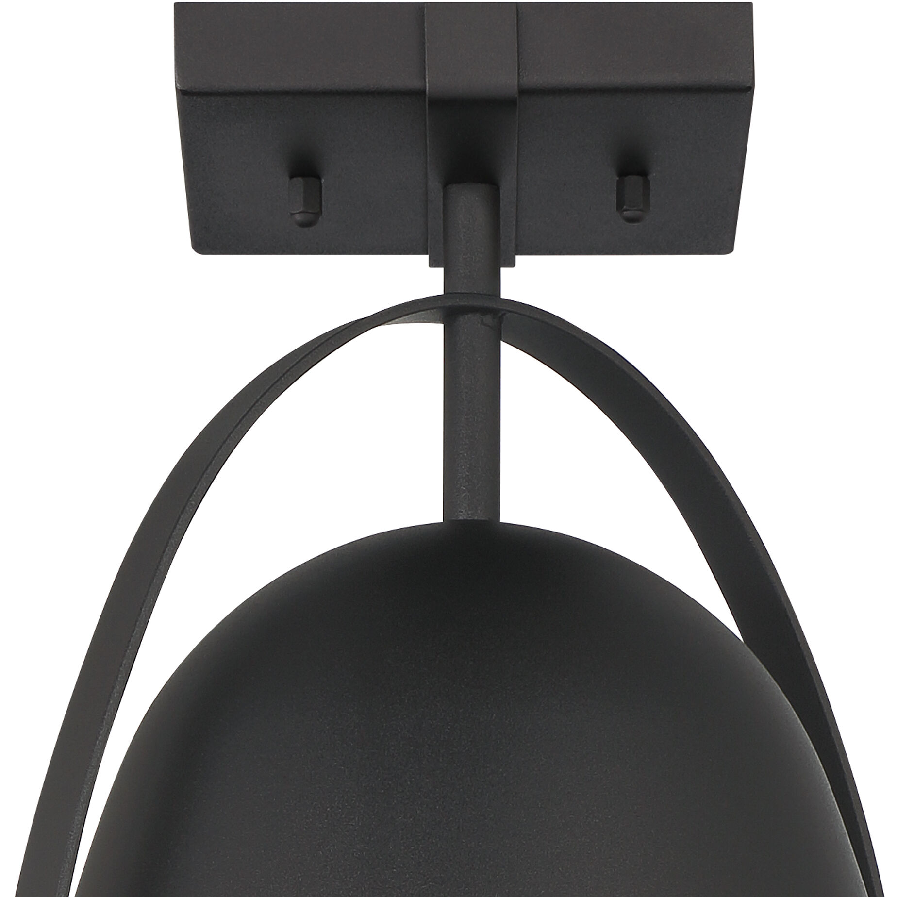 Rue 1 Light 9.5 inch Black Semi-Flush Mount Ceiling Light