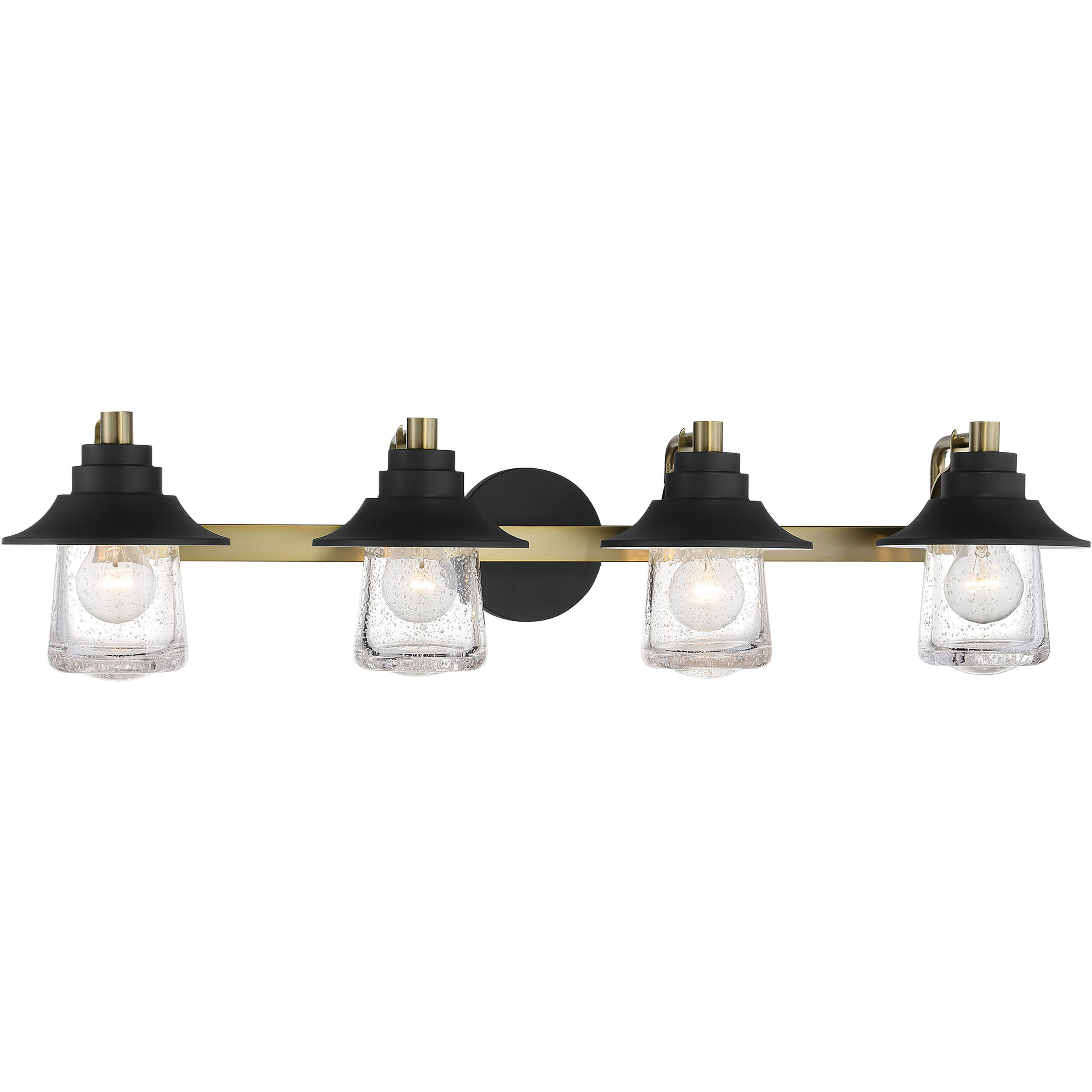 Westfield Manor 4 Light 34 inch Sand Coal/Soft Brass Bath Light Wall Light