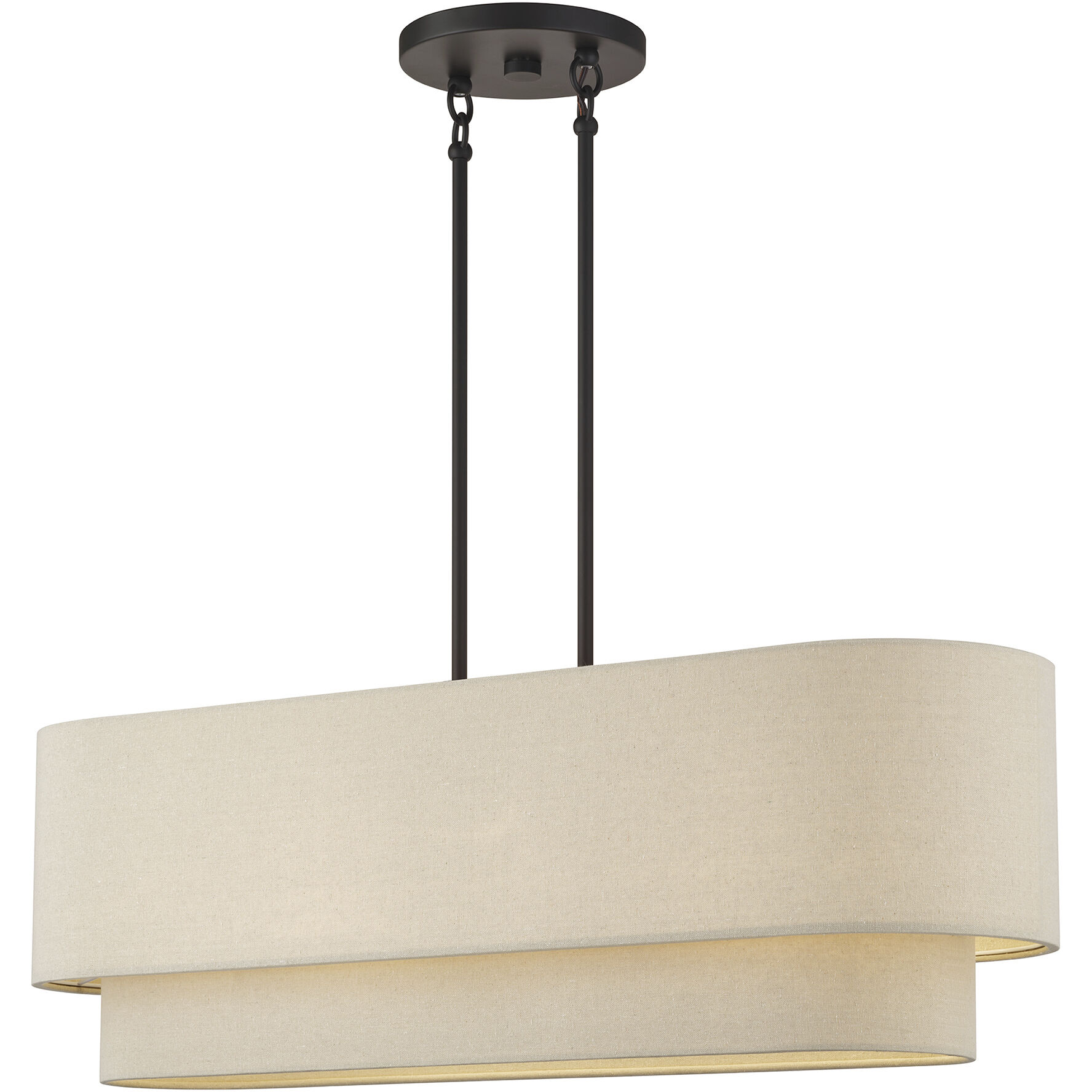 Bellingham 4 Light 36 inch Bronze Linear Chandelier Ceiling Light, Large