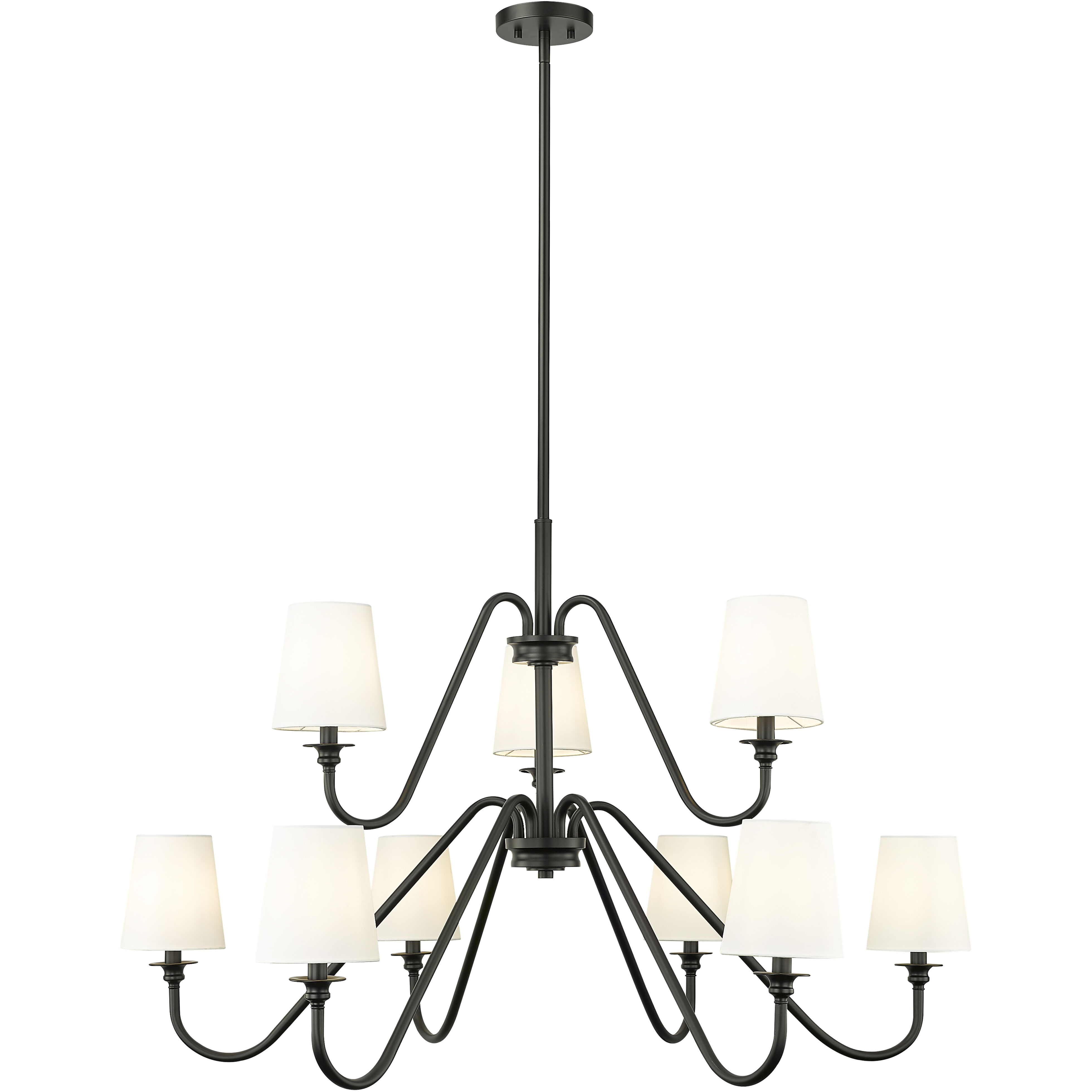 Gianna 9 Light 46 inch Matte Black Chandelier Ceiling Light