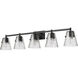 Analia 5 Light 45.75 inch Matte Black Vanity Wall Light
