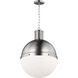 TOB by Thomas O'Brien Hanks LED 16 inch Brushed Nickel Pendant Ceiling Light