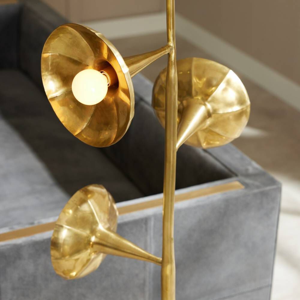 Coltrane 25 watt Antique Brass Floor Lamp Portable Light