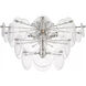 AERIN Loire LED 21 inch Polished Nickel Tiered Flush Mount Ceiling Light in Clear Strie Glass, Large