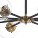 Boudreaux 8 Light 36 inch Antique Gold with Matte Black and Clear Chandelier Ceiling Light