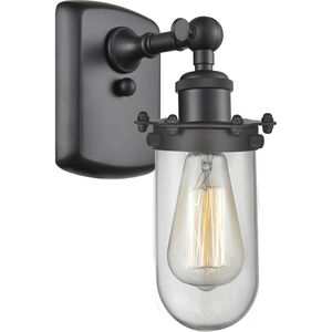Austere Kingsbury LED 5 inch Matte Black Sconce Wall Light in Clear Glass, Austere