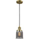 Franklin Restoration Bell 1 Light 5 inch Brushed Brass Mini Pendant Ceiling Light in Incandescent, Plated Smoke, Franklin Restoration