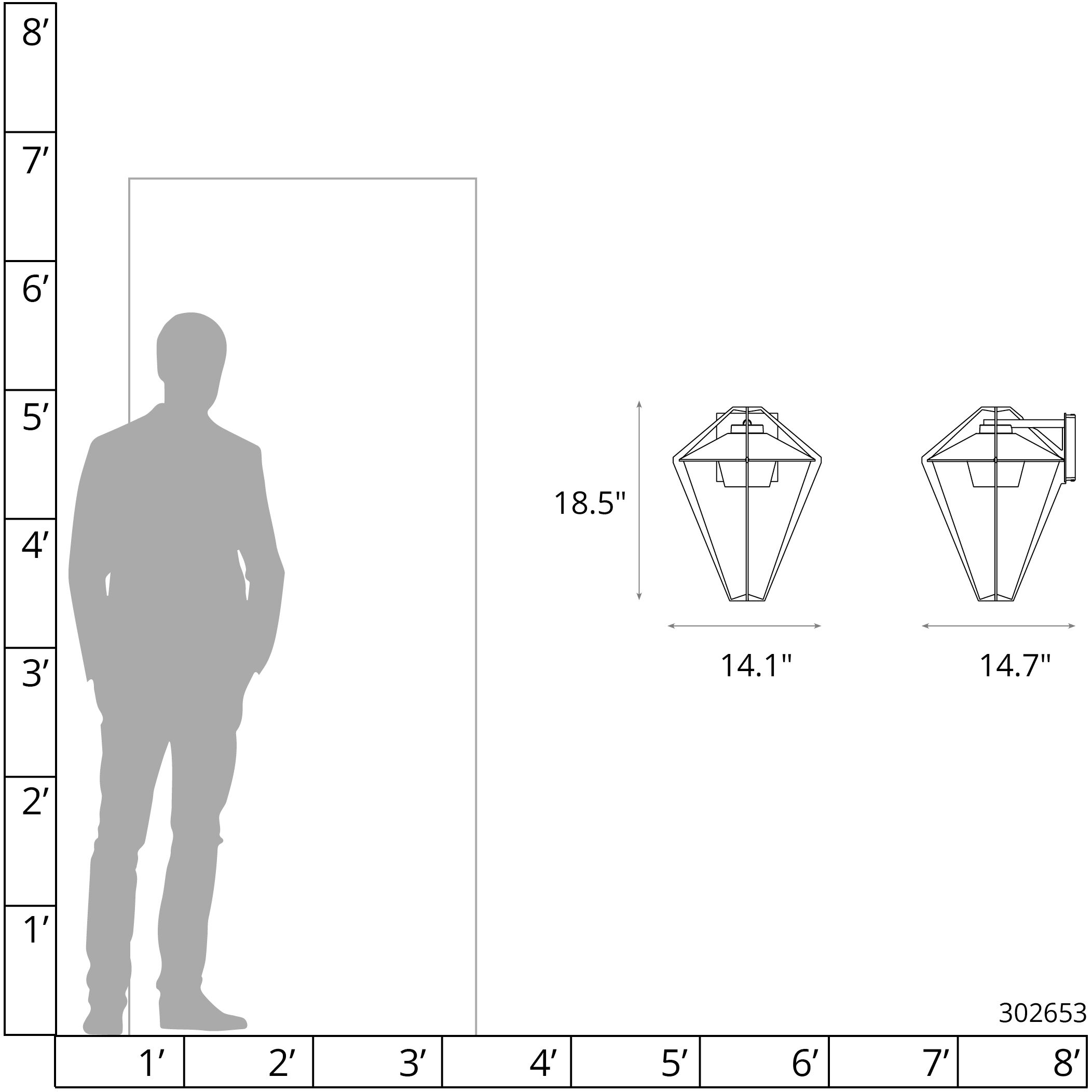 Stellar 1 Light 18.5 inch Coastal Dark Smoke/Coastal Natural Iron Outdoor Sconce, Small