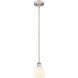 Edison White Venetian 1 Light 6 inch Brushed Satin Nickel Stem Hung Mini Pendant Ceiling Light