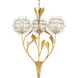 Dandelion 3 Light 22.75 inch Silver and Contemporary Gold Leaf Pendant Ceiling Light
