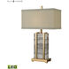 Harnessed 29 inch 9.00 watt Gray with Cafe Bronze Table Lamp Portable Light