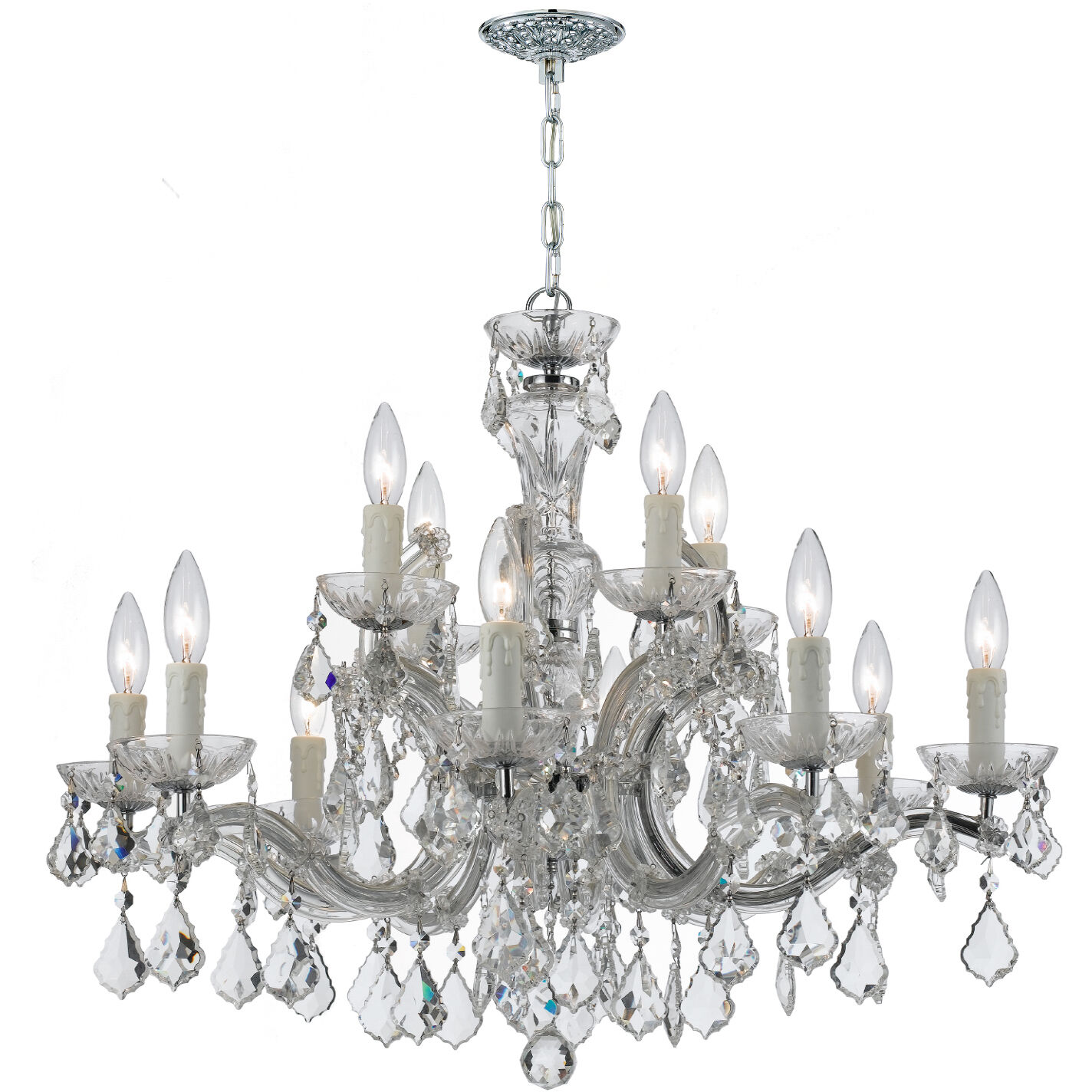 Maria Theresa 12 Light 30 inch Polished Chrome Chandelier Ceiling Light in Clear Spectra