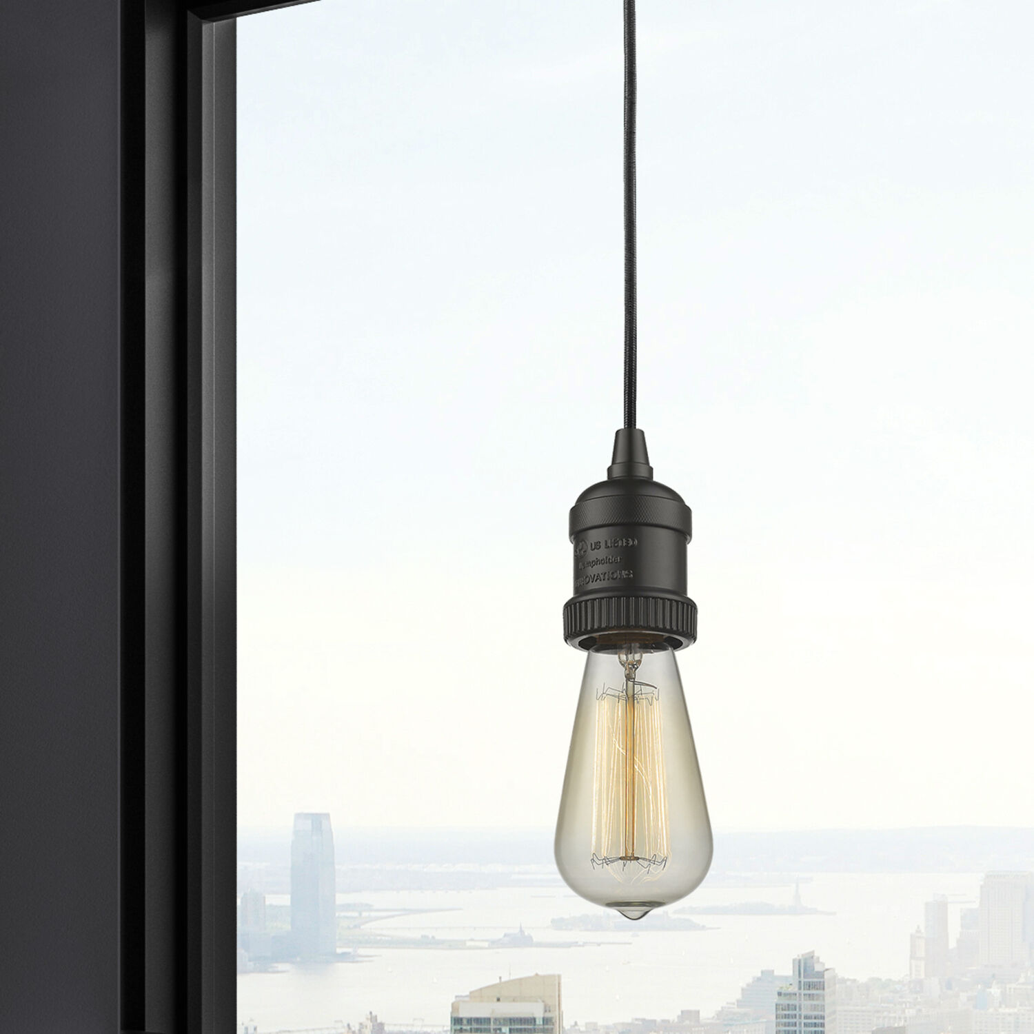 Franklin Restoration Bare Bulb 1 Light 2 inch Oil Rubbed Bronze Mini Pendant Ceiling Light in Incandescent