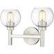 Sutton 2 Light 15.75 inch Brushed Nickel Vanity Wall Light