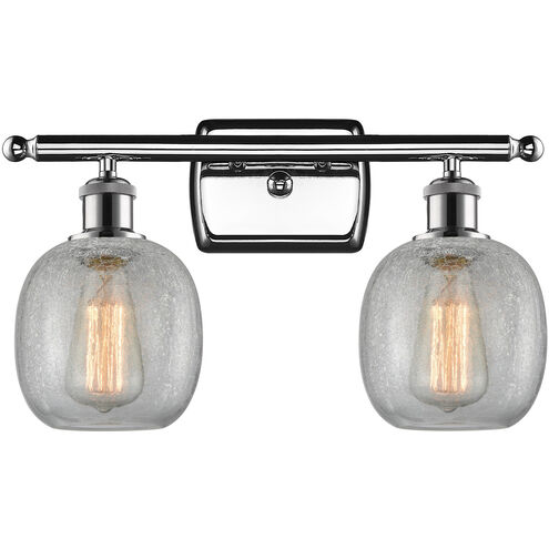 Ballston Belfast 2 Light 16 inch Polished Chrome Bath Vanity Light Wall Light in Clear Crackle Glass, Ballston