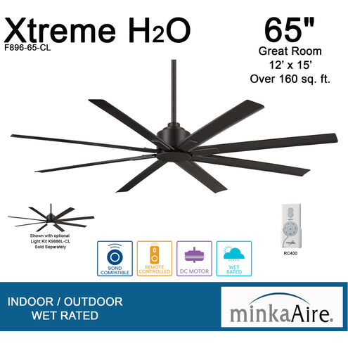 Minka-Aire F896-65-CL Xtreme H2O 65 inch Coal Outdoor Ceiling Fan