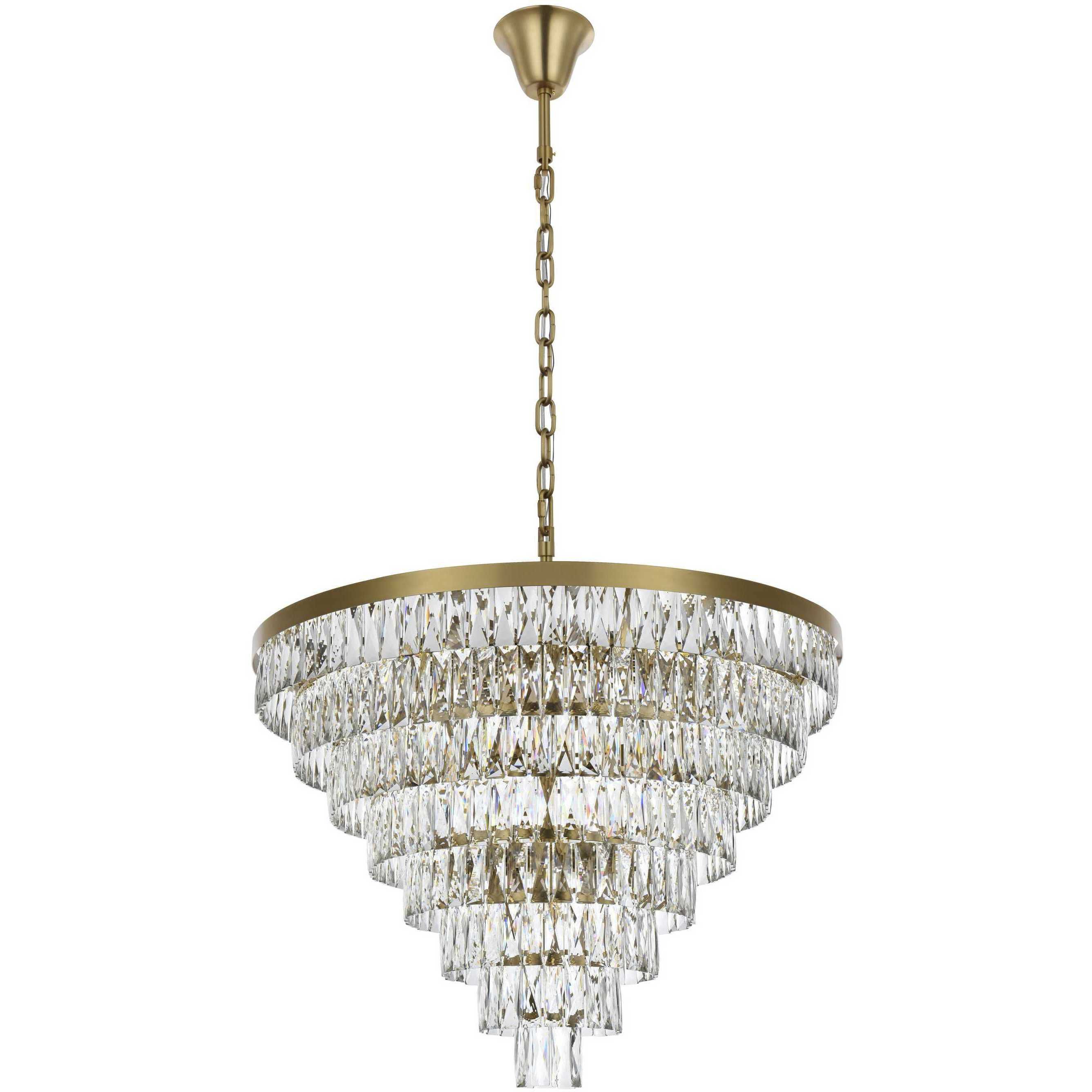 Josephine 29 Light 36 inch Satin Gold Chandelier Ceiling Light