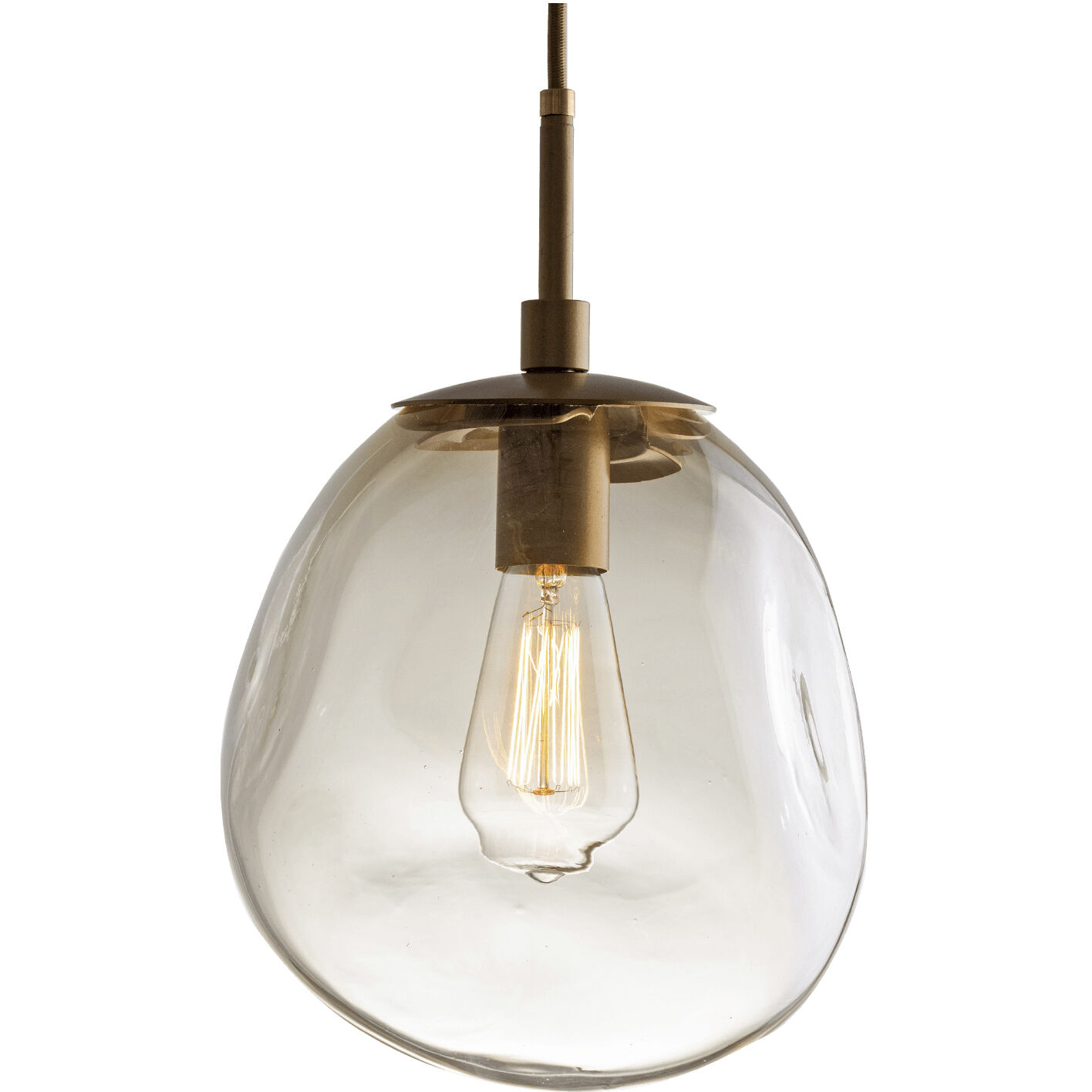 Aster Incandescent 1 Light 10 inch Gilded Brass Pendant Ceiling Light in Smoke Aster