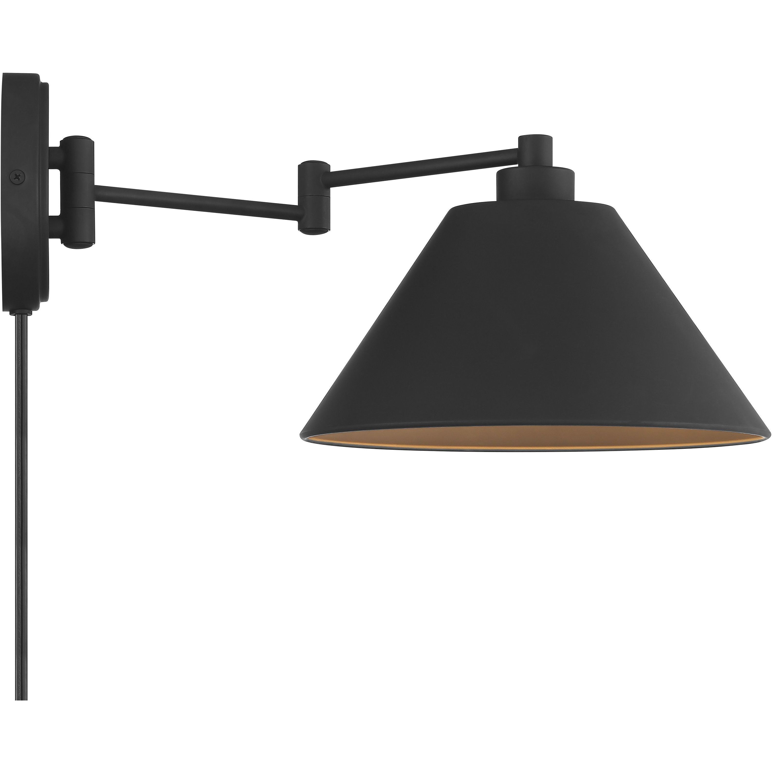 Traditional 1 Light 10 inch Matte Black Wall Sconce Wall Light