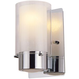 Essex Sconce Wall Light in Chrome, Half Opal Glass