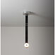 Art & Alchemy SNAPS LED 4 inch Sterling Pendant Ceiling Light in Black Leather with Alabaster, Small