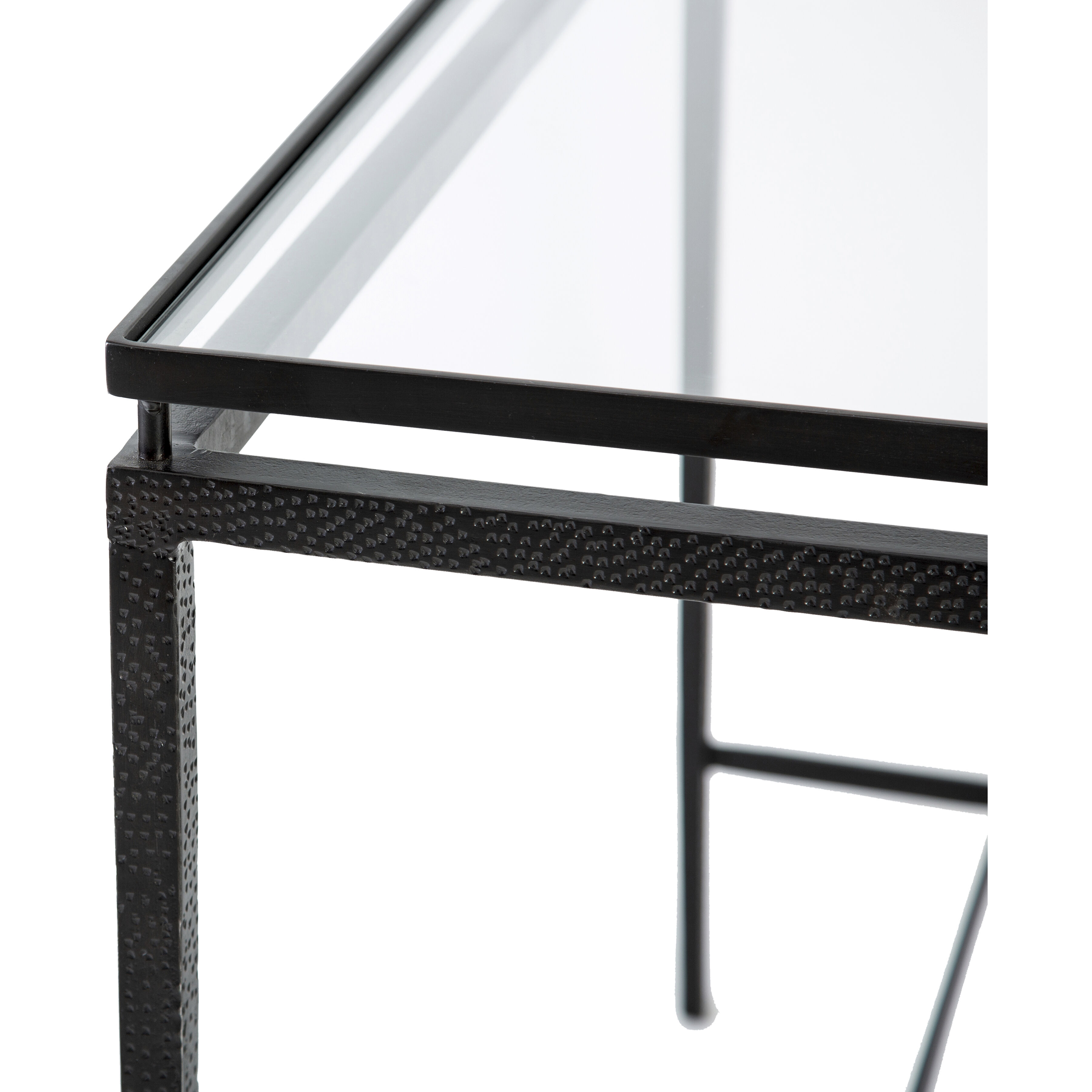 Canyon 42 X 16 inch Black with Clear Console Table