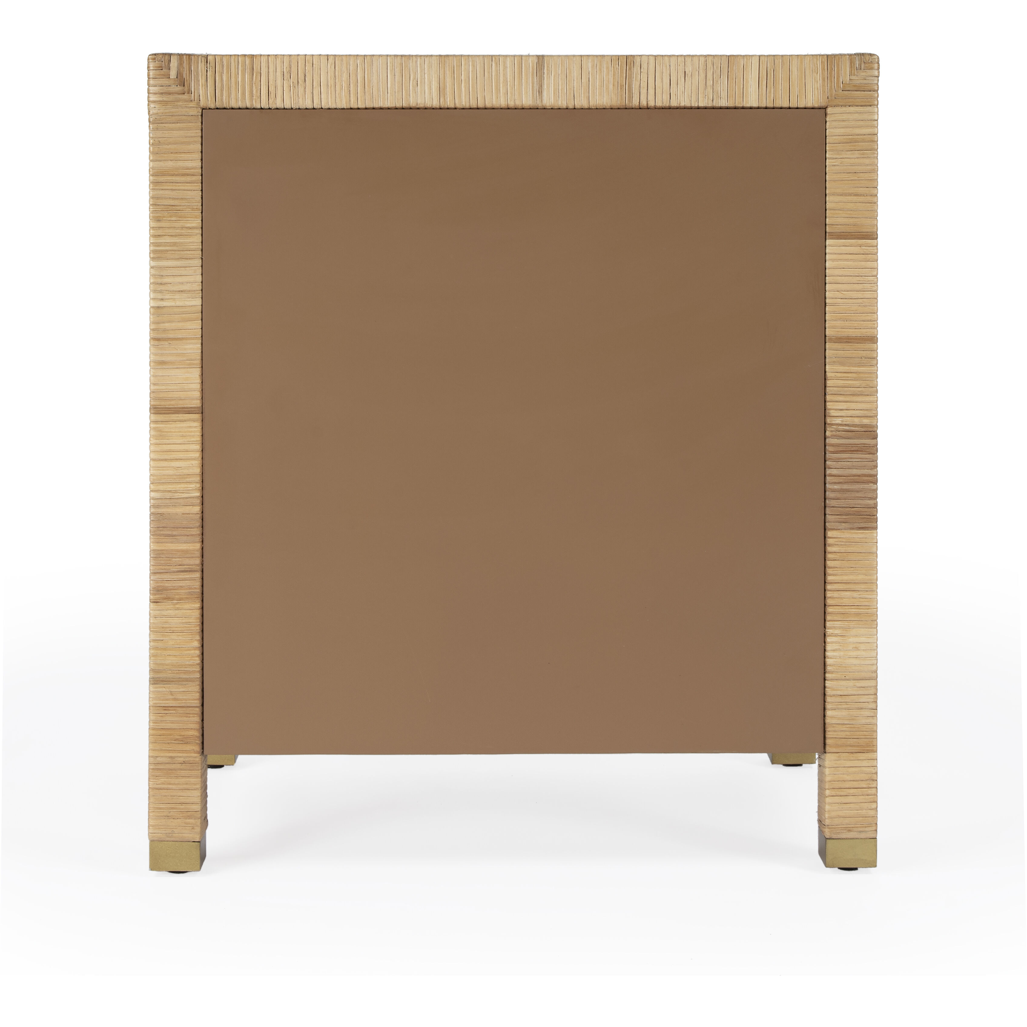 Corfu 3 Drawer Rattan Nightstand in Natural and White